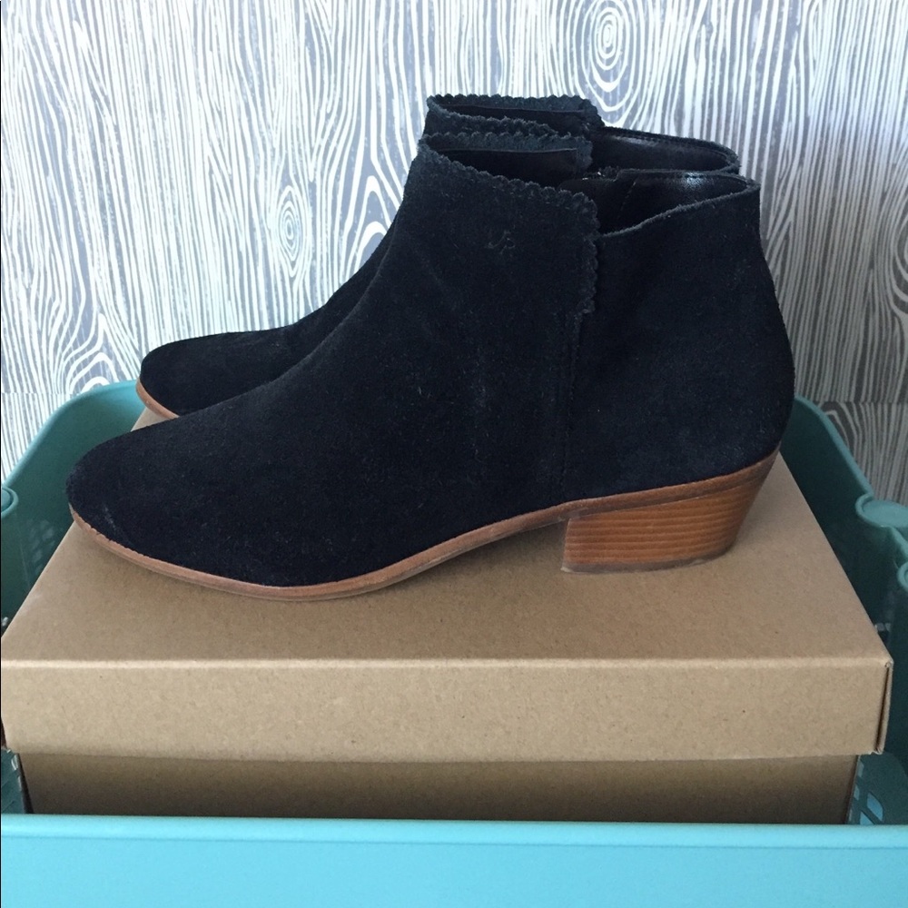 Jack Rogers Black suede booties Size 10 “Bailee”